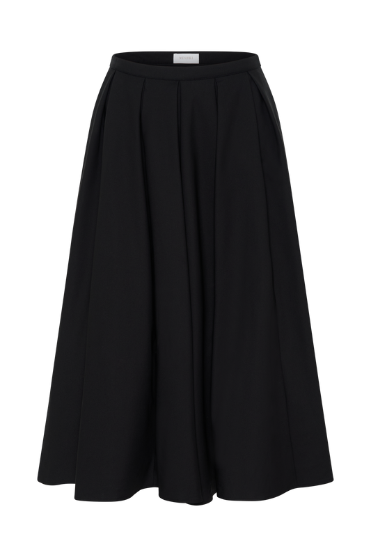 Clarence Linen A-Line Maxi Skirt - Black