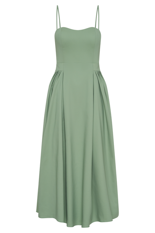 Rebecca Cotton Midi Dress - Basil