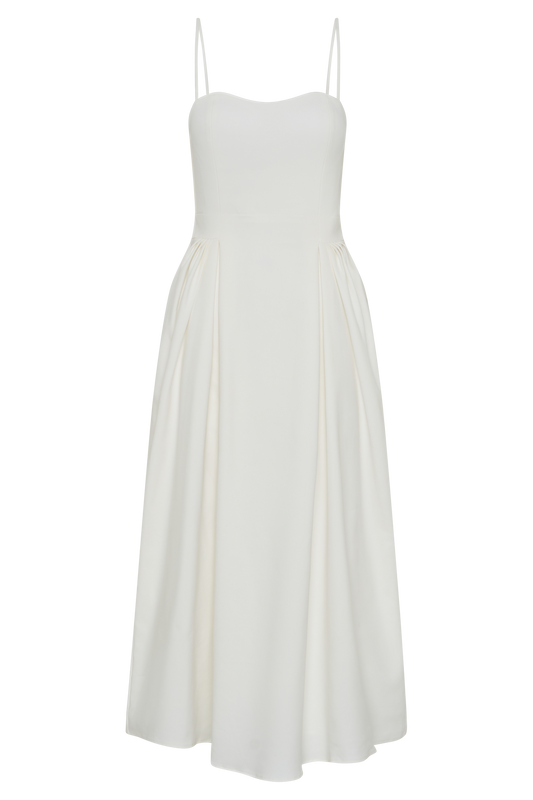 Rebecca Cotton Midi Dress - White