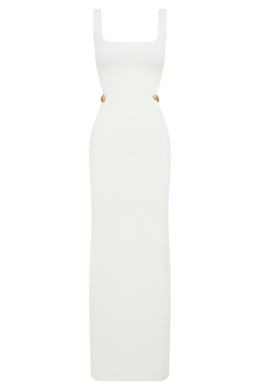 Alysanne Cut Out Knit Maxi Dress - White