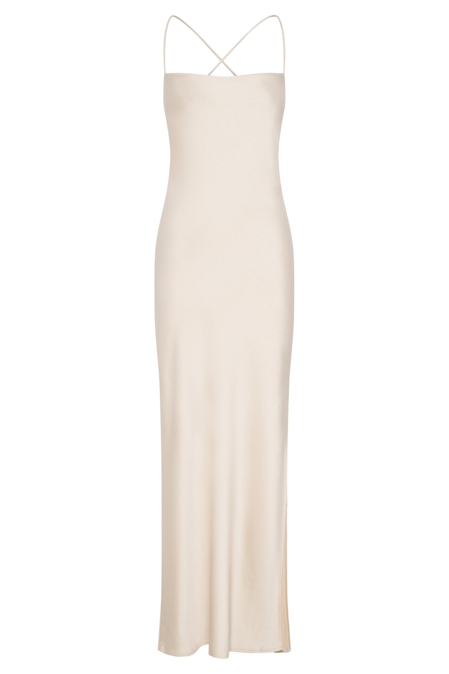 Sydney Straight Neck Slip Maxi Dress - Cream