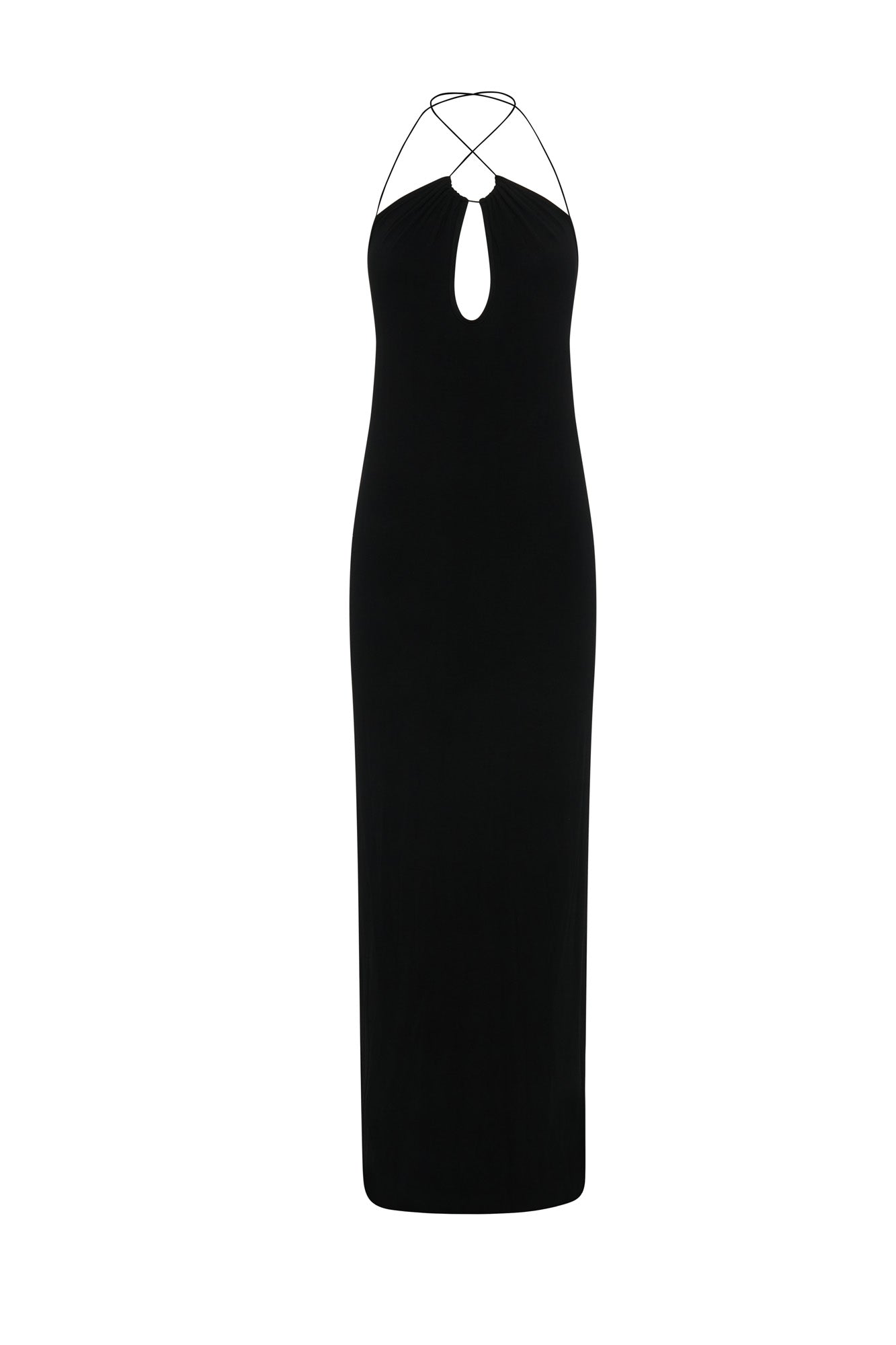 Kirsty Strappy Circle Cutout Maxi Dress - Black