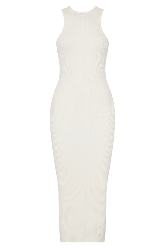 Sienna Knit Midi Dress - White