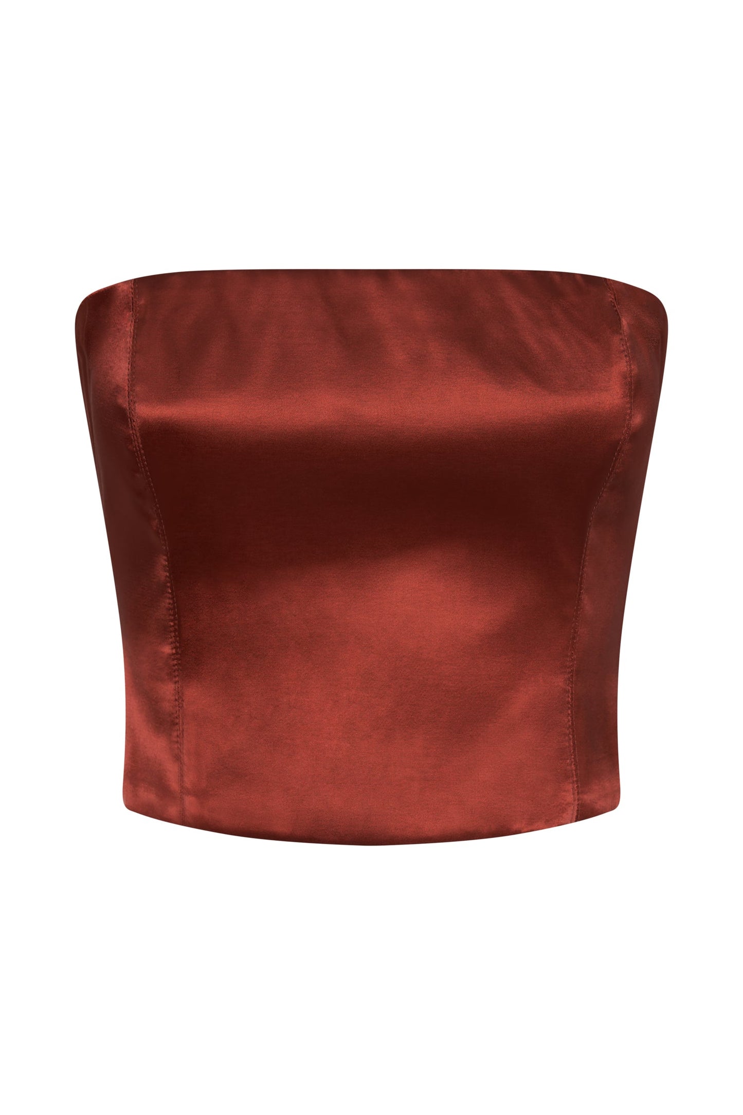 Monique Satin Tube Top - Cherry Chocolate