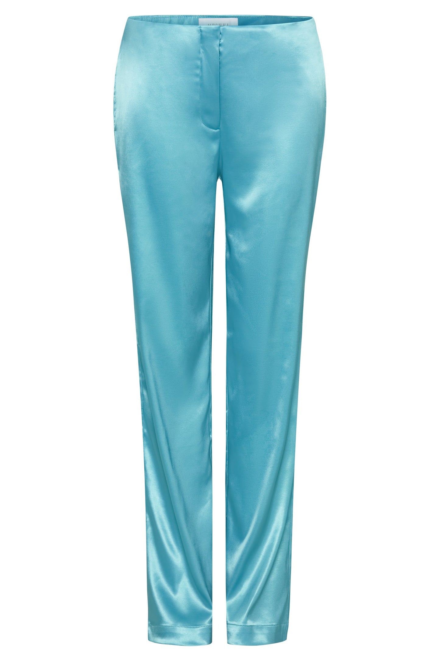 Nicolette Low Rise Satin Pants - Aquamarine