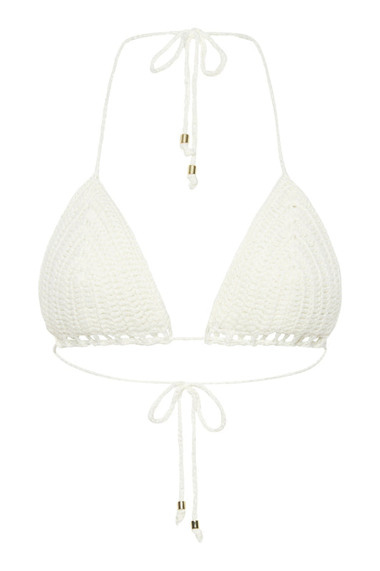 Korina Crochet Bikini Top - White