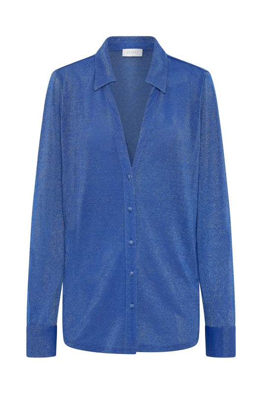 Lucille Shimmer Cover Up Top - Cobalt Sparkle