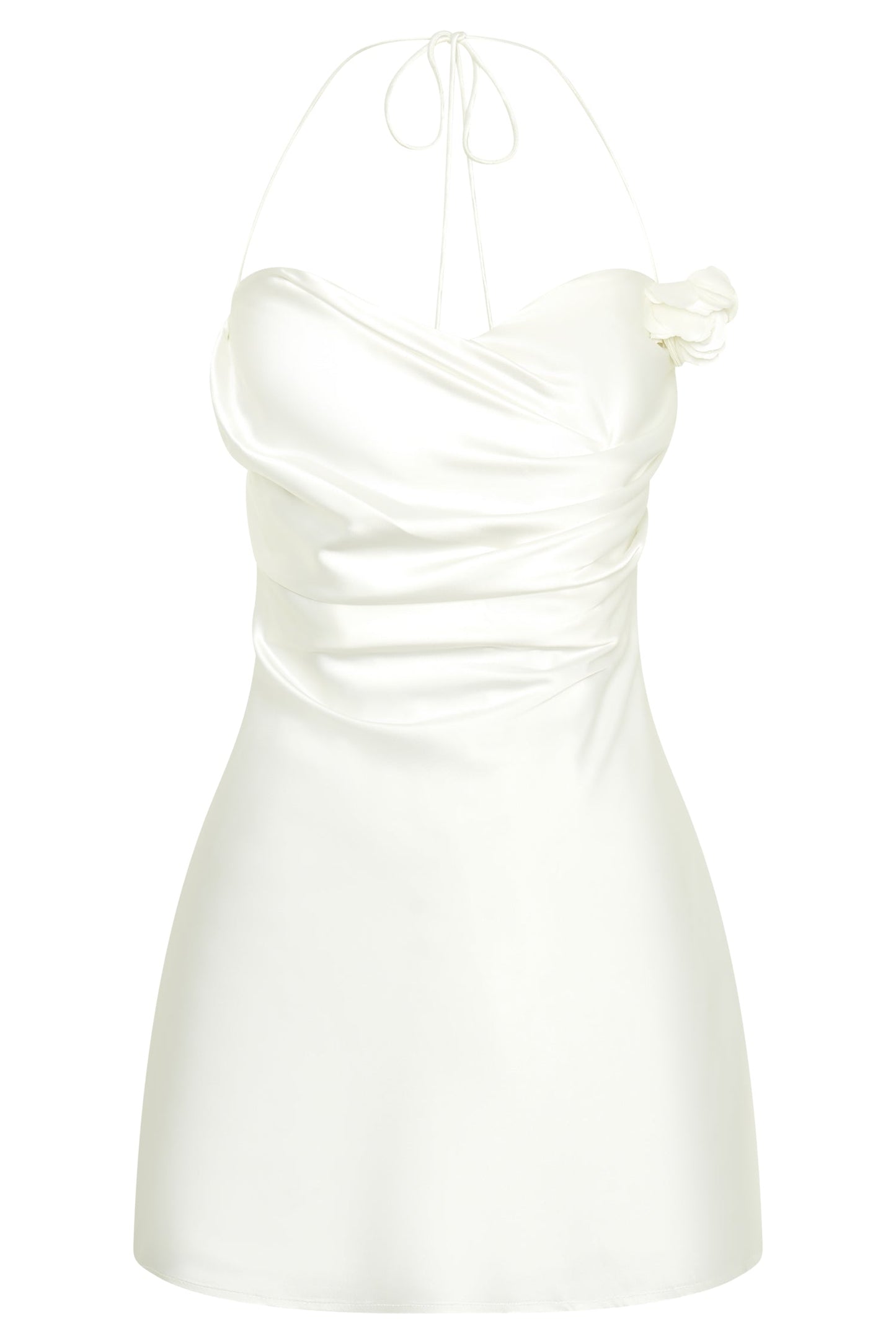 Otillie Rose Halter Mini Dress - White