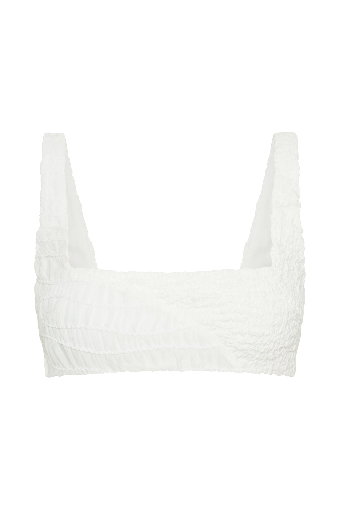 Nyah Textured Crop Top - White