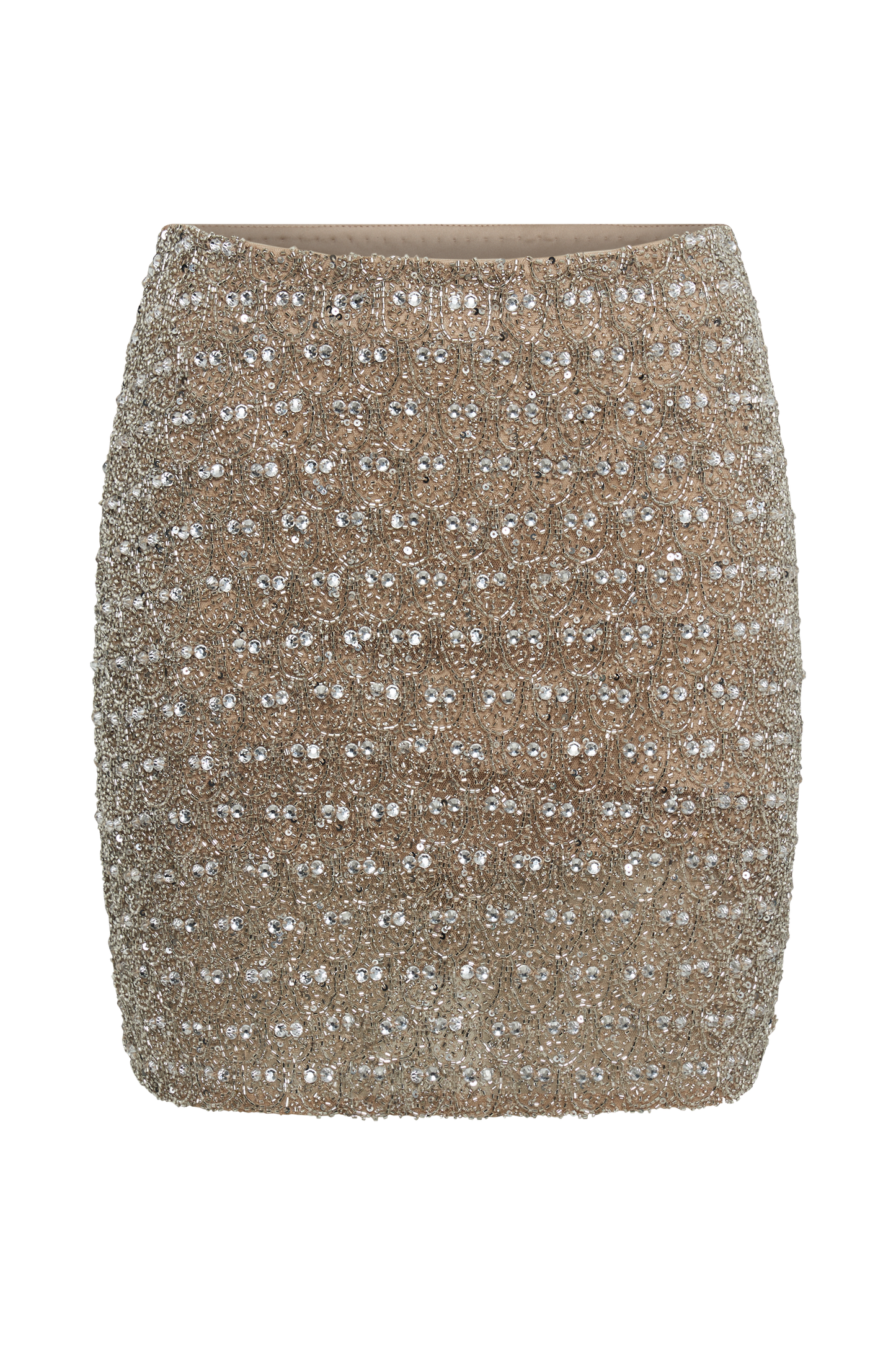 Eva Embellished Mini Skirt - Silver