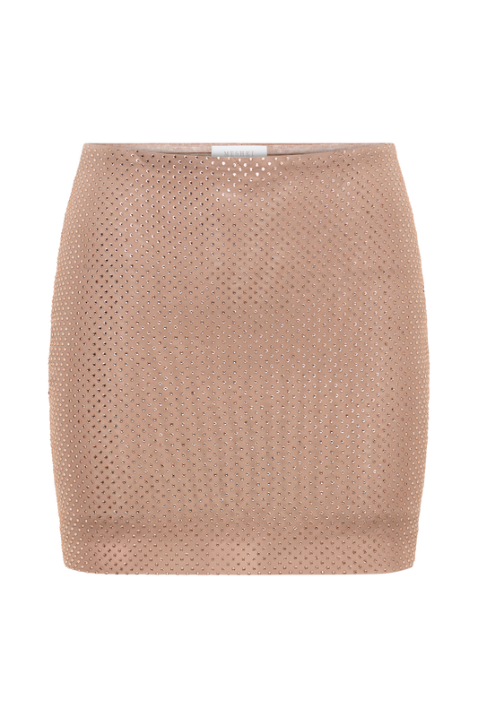 Andrea Diamante Mini Skirt - Nude