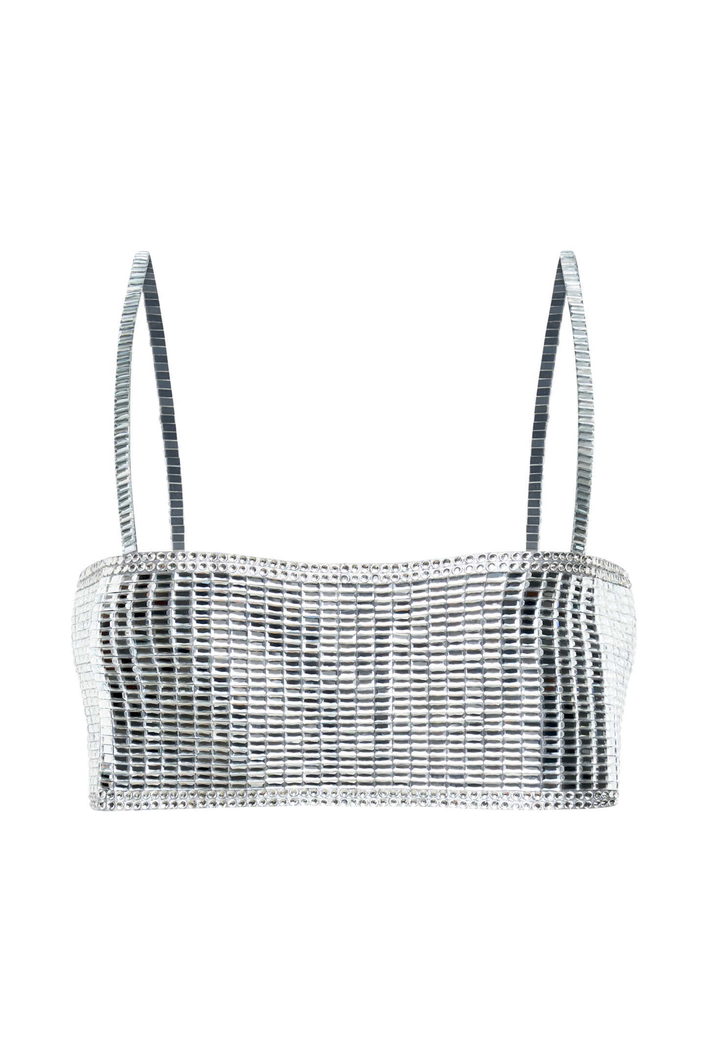 Miriam Mirror Crop Top - Silver