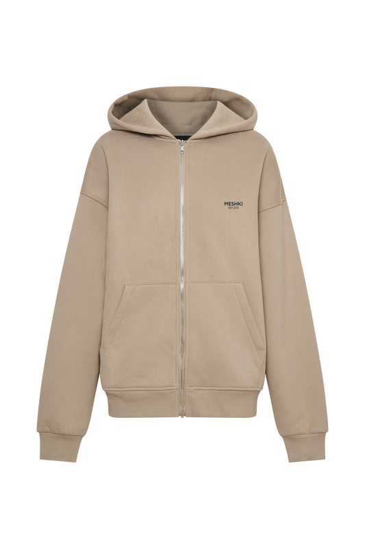 Corrie Unisex Zip Through Hoodie - Cement