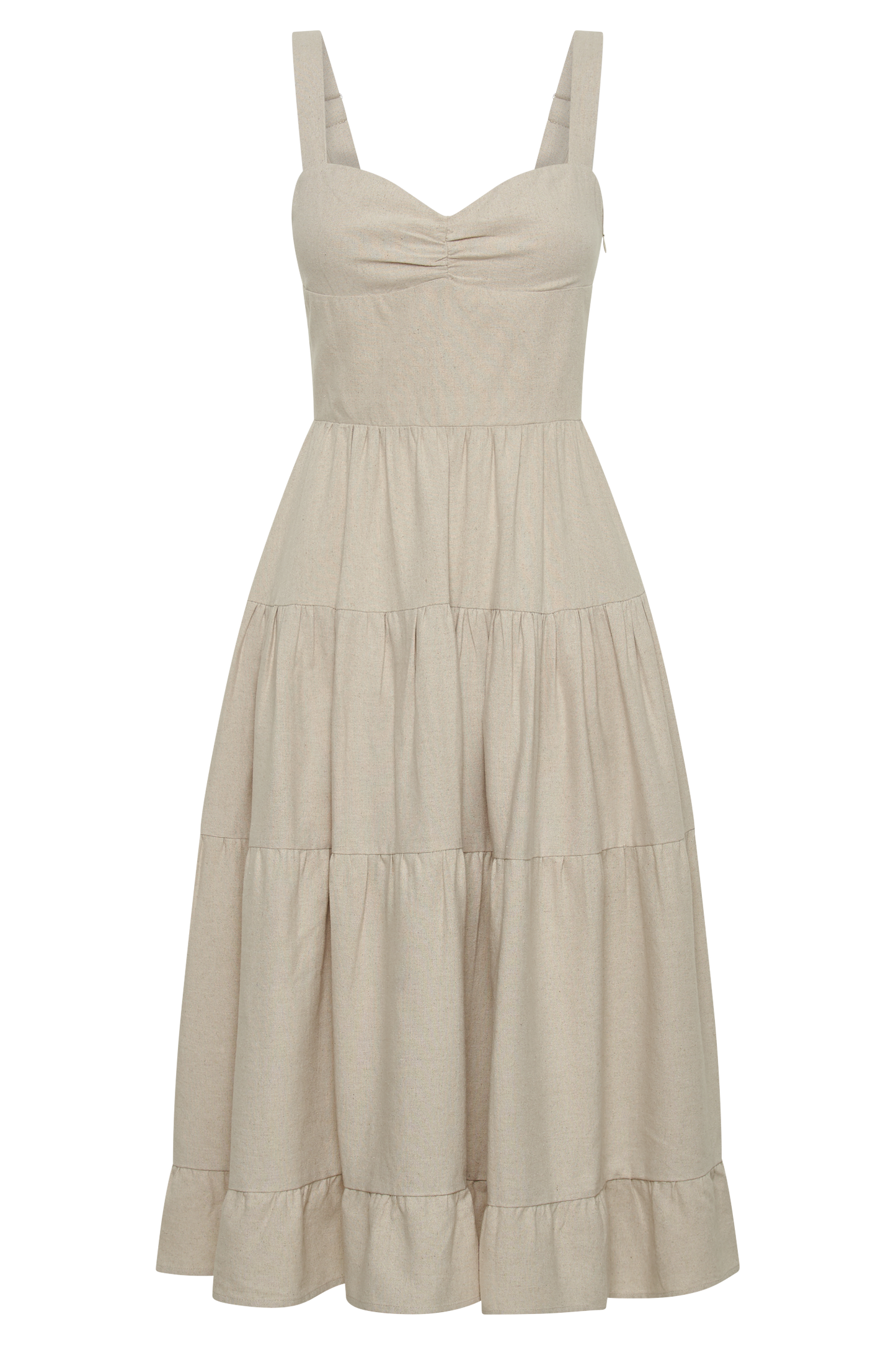 Adriana Linen Midi Dress - Natural