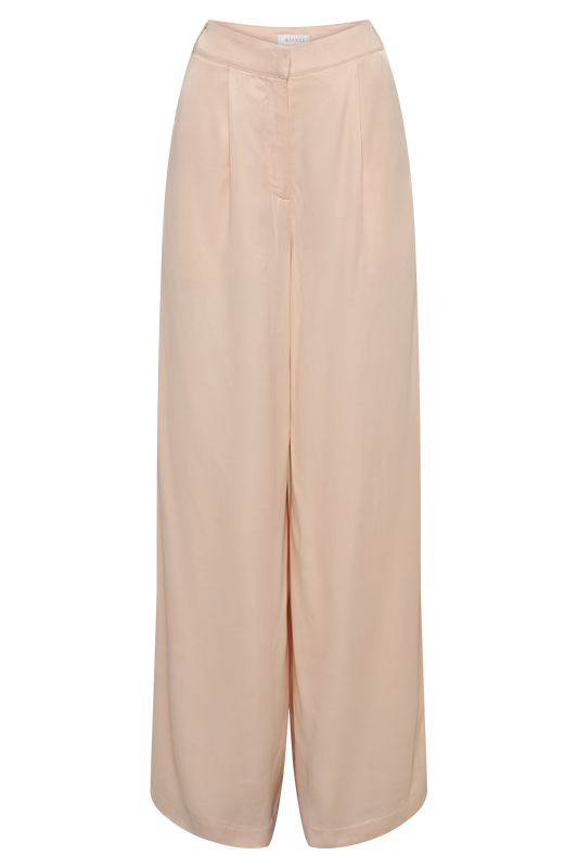 Nour Satin Wide Leg Pant - Apricot