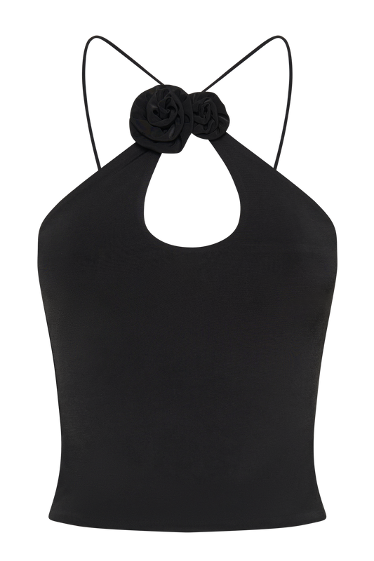 Adeline Rose Halter Top - Black