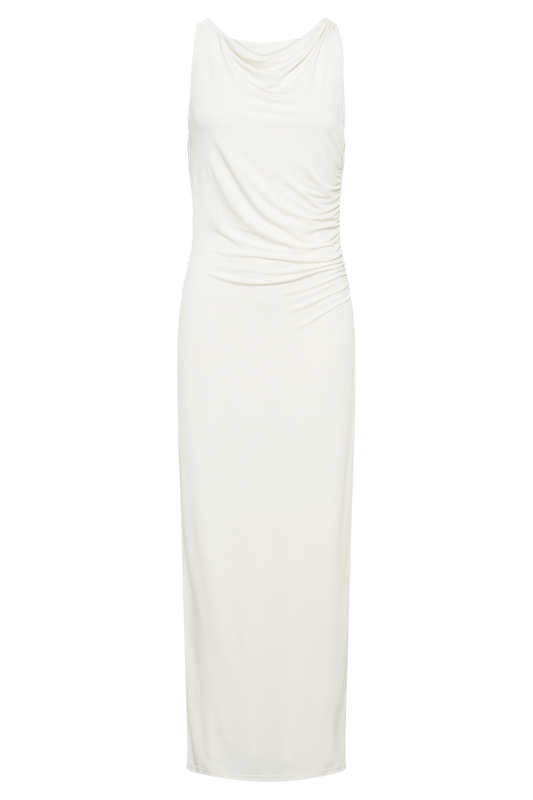 Alika Draped Front Maxi Dress - Ivory