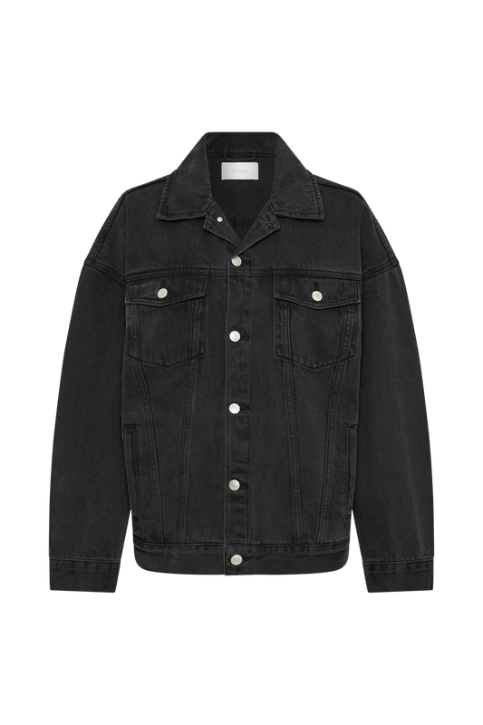 Sion Oversized Denim Jacket - Washed Black