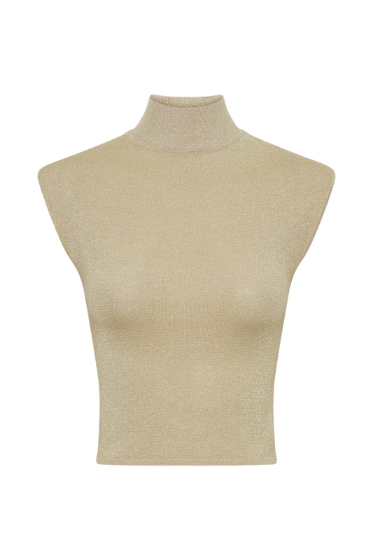 Reynalda Sleeveless Knit Top - Gold