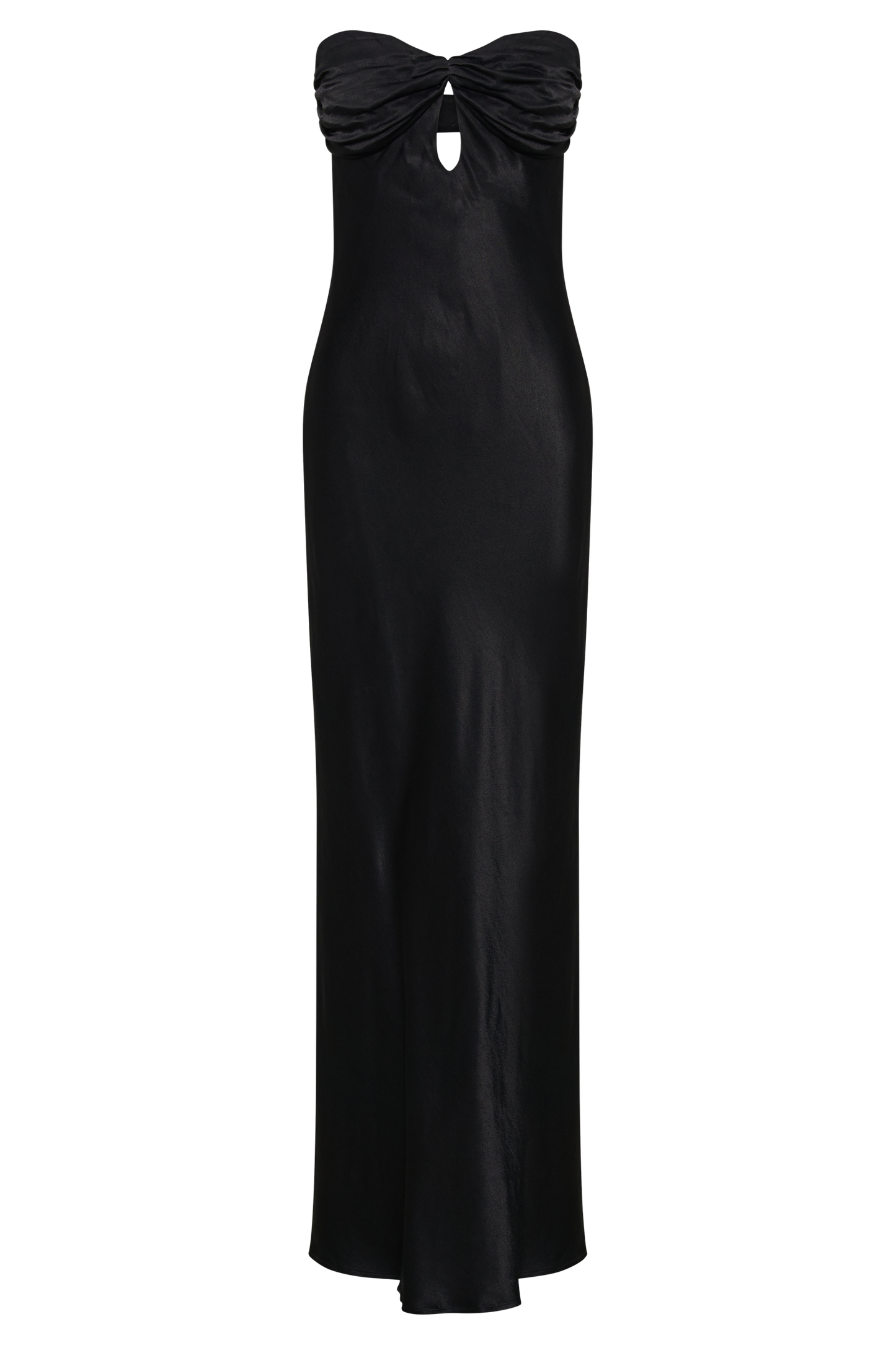 Antonella Strapless Keyhole Maxi Dress - Black