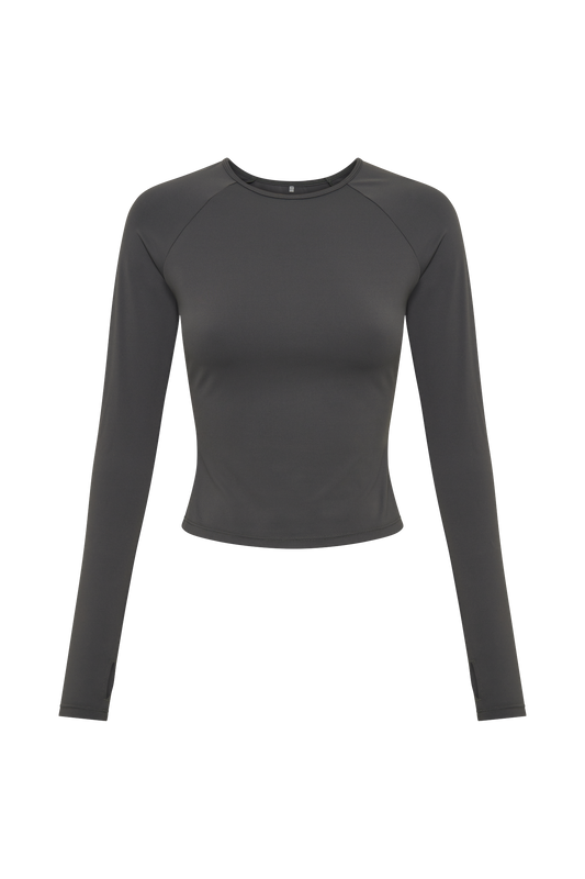 Venus Long Sleeve Top - Charcoal