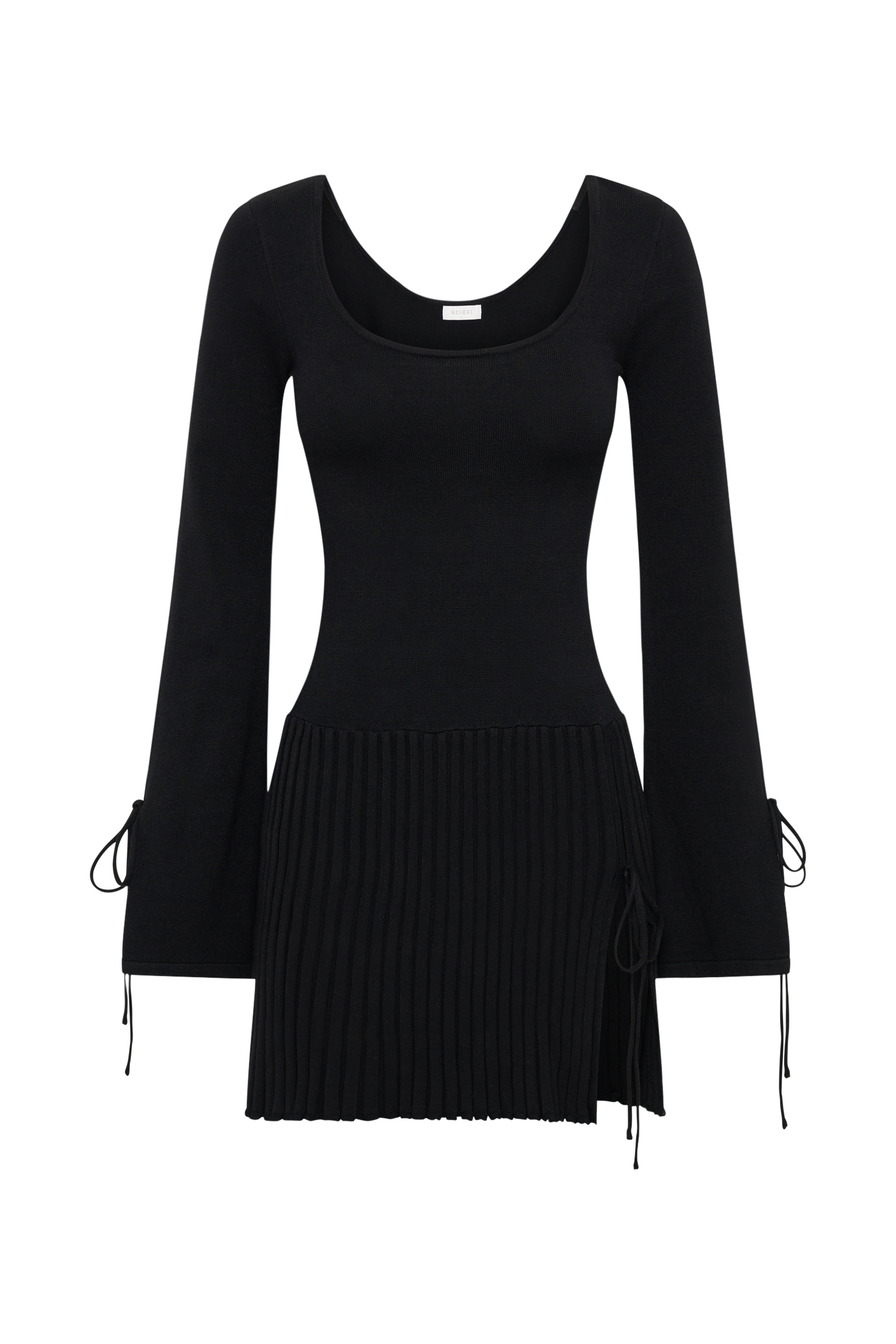 Britney Long Sleeve Knit Mini Dress - Black