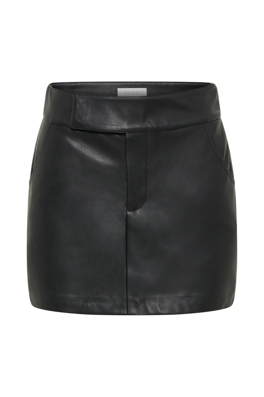 Kristen Faux Leather Mini Skirt - Black