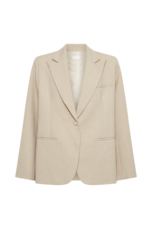 Drew Oversized Textured Blazer - Natural