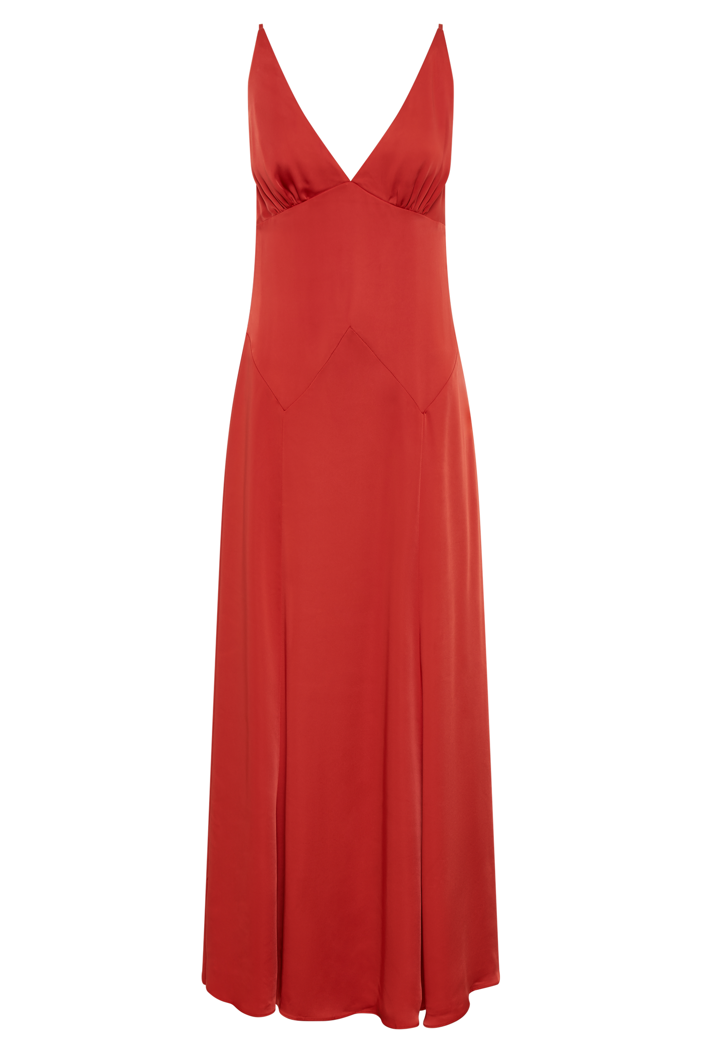 Kamala Low Back Satin Maxi Dress - Red