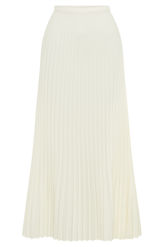 Twyla Pleated Suiting Maxi Skirt - Ivory