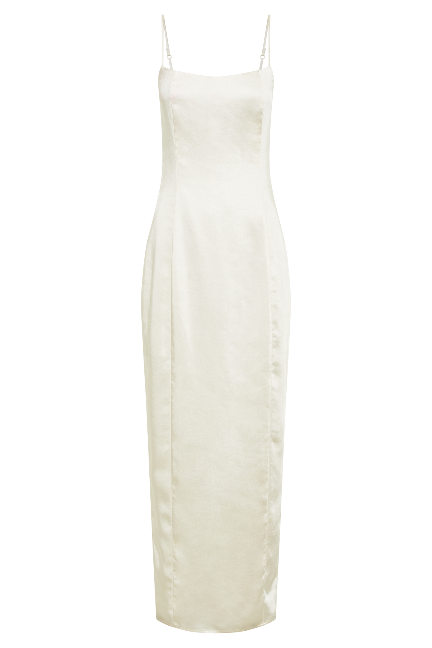 Chrisley Satin Maxi Dress With Split - Ivory