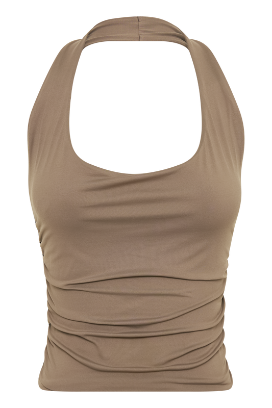 Marie Recycled Nylon Halter Top - Coco