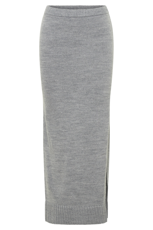 Brittany Knit Midi Skirt - Grey Marle