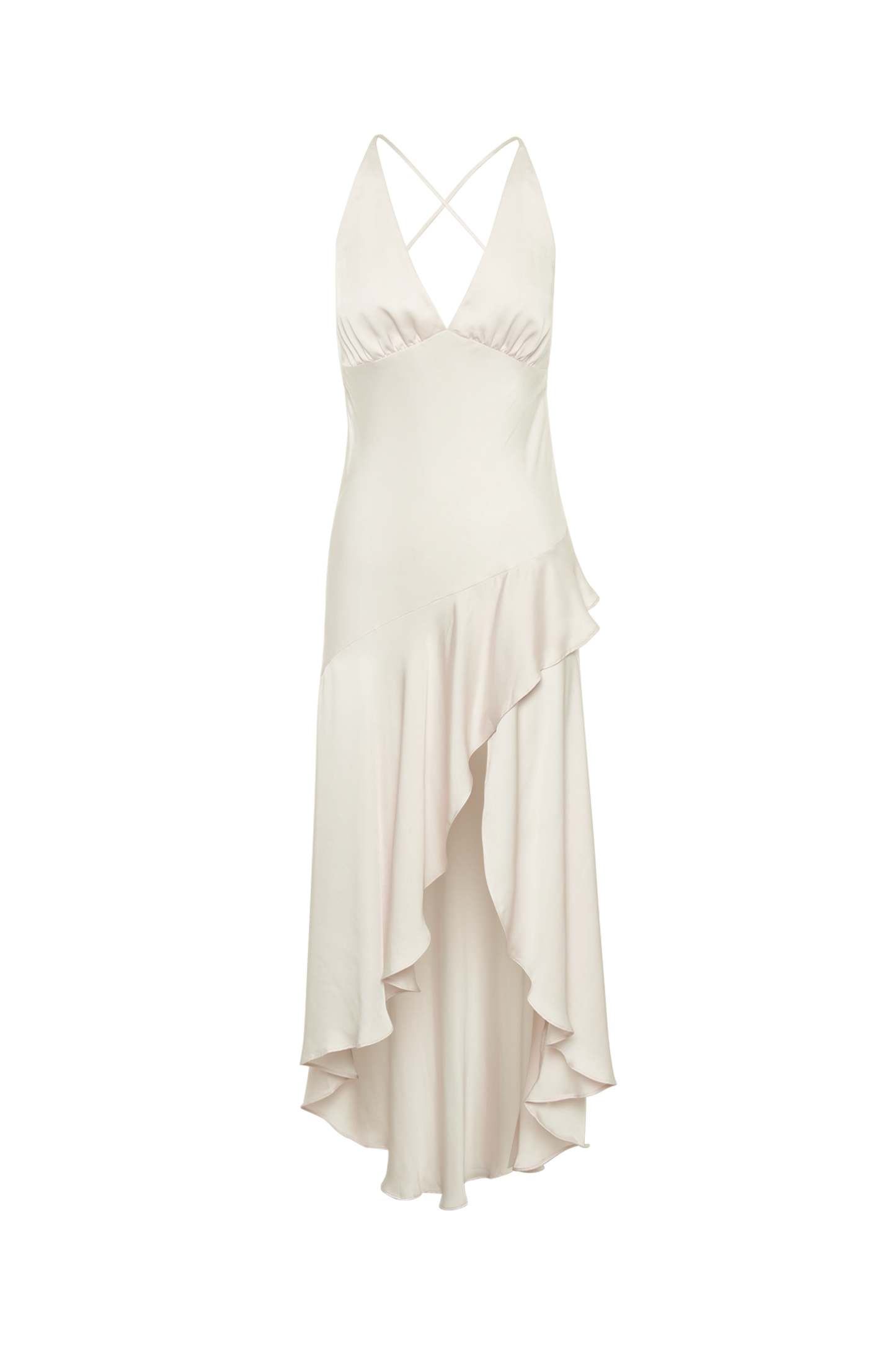 Casey Satin Midi Dress - Ivory