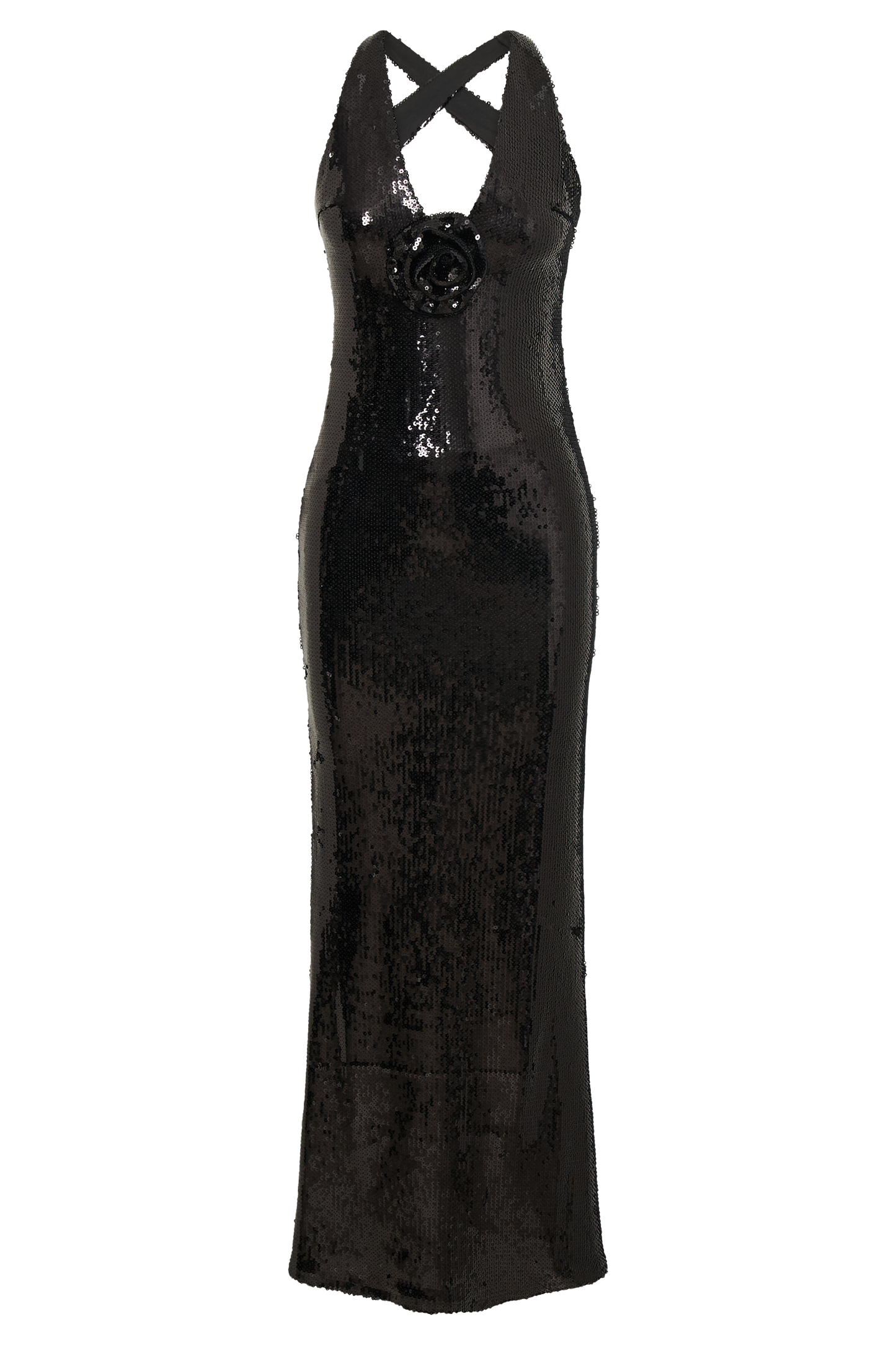 Eliza Rose Sequin Maxi Dress - Black