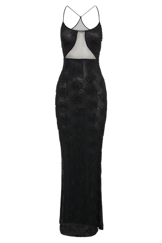 Kathy Rose Beaded Maxi Dress - Black