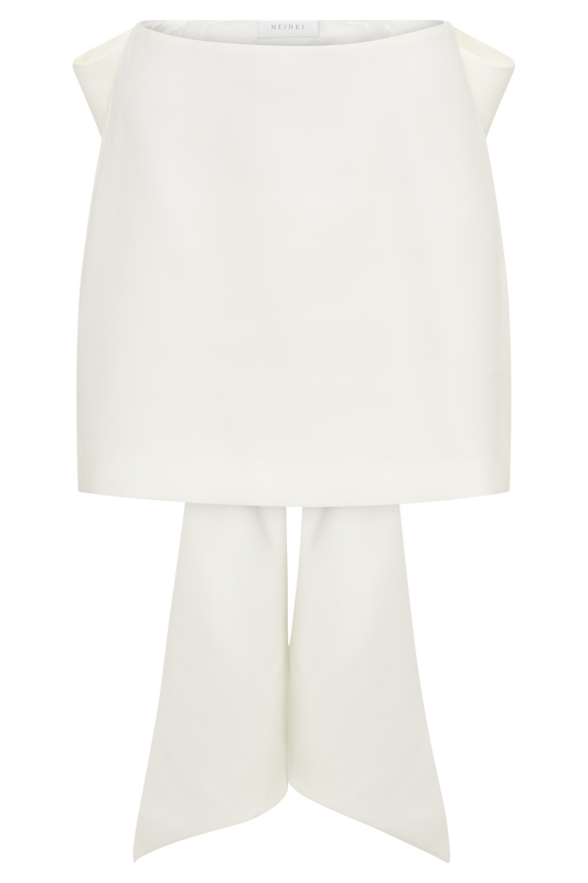 Jana Bow Mini Skirt - White