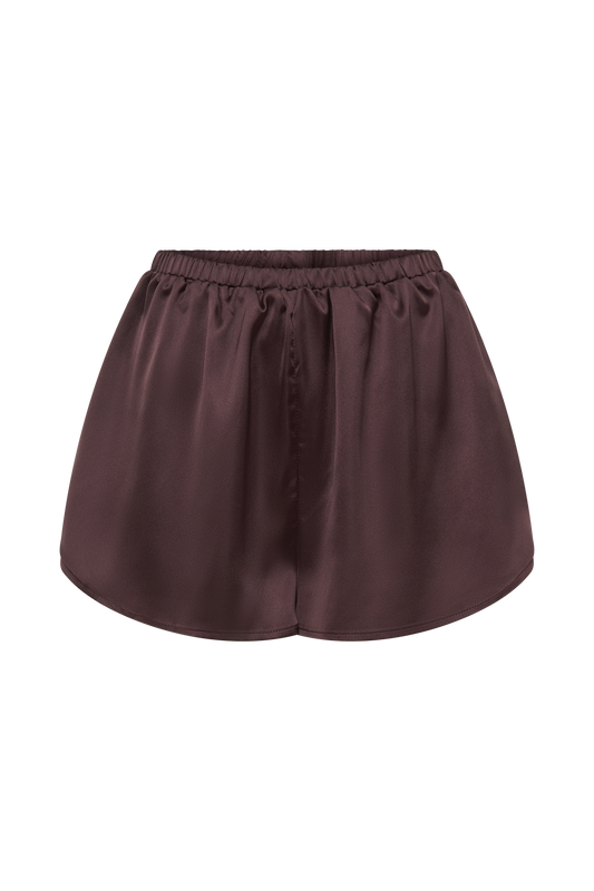 Meera Satin Shorts - Plum