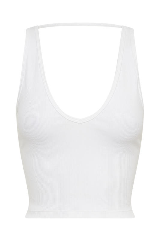 Rory Ribbed Yoga Top - White