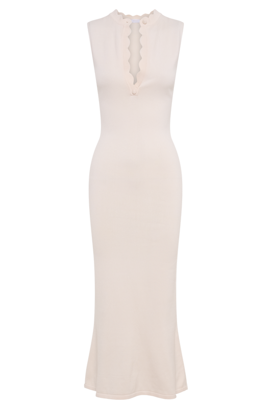 Korva Knit Midi Dress - Ivory