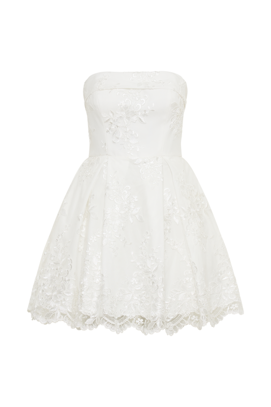 Eileen Lace Mini Dress - White