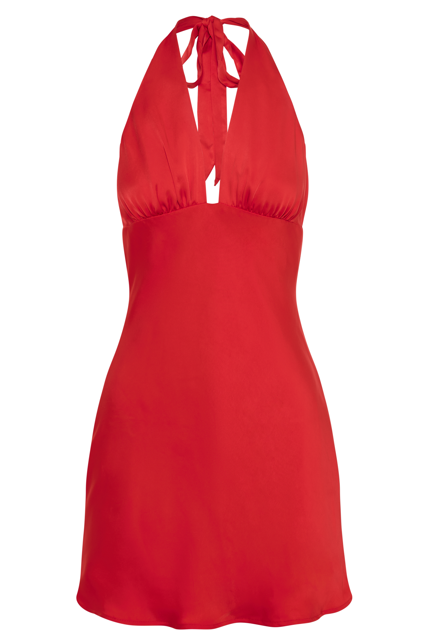 Aimee Halter Mini Dress - Red