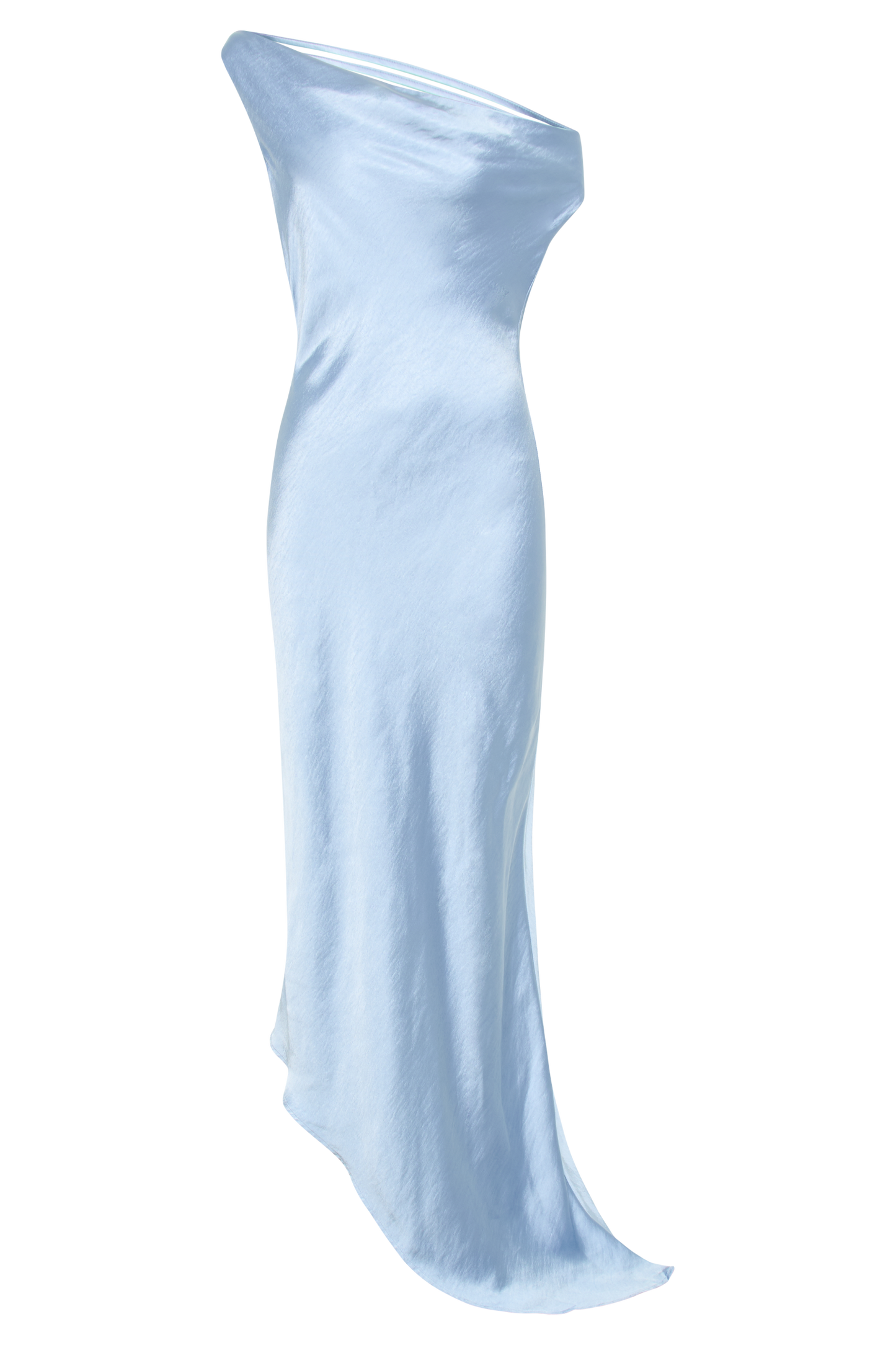 Yvette Slip Maxi Dress With Asymmetrical Hem - Cornflower Blue