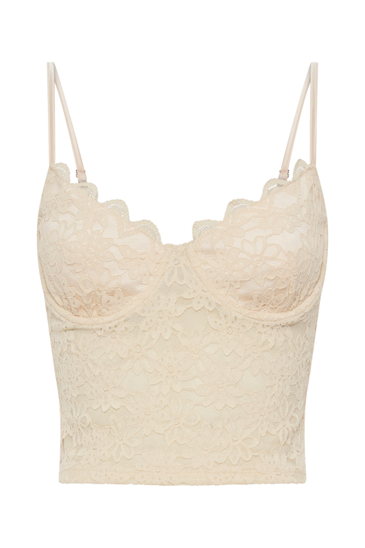 Joey Lace Corset Top - Ivory