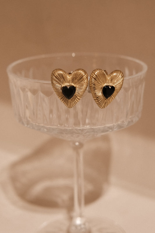 Amore Heart Earrings - Gold