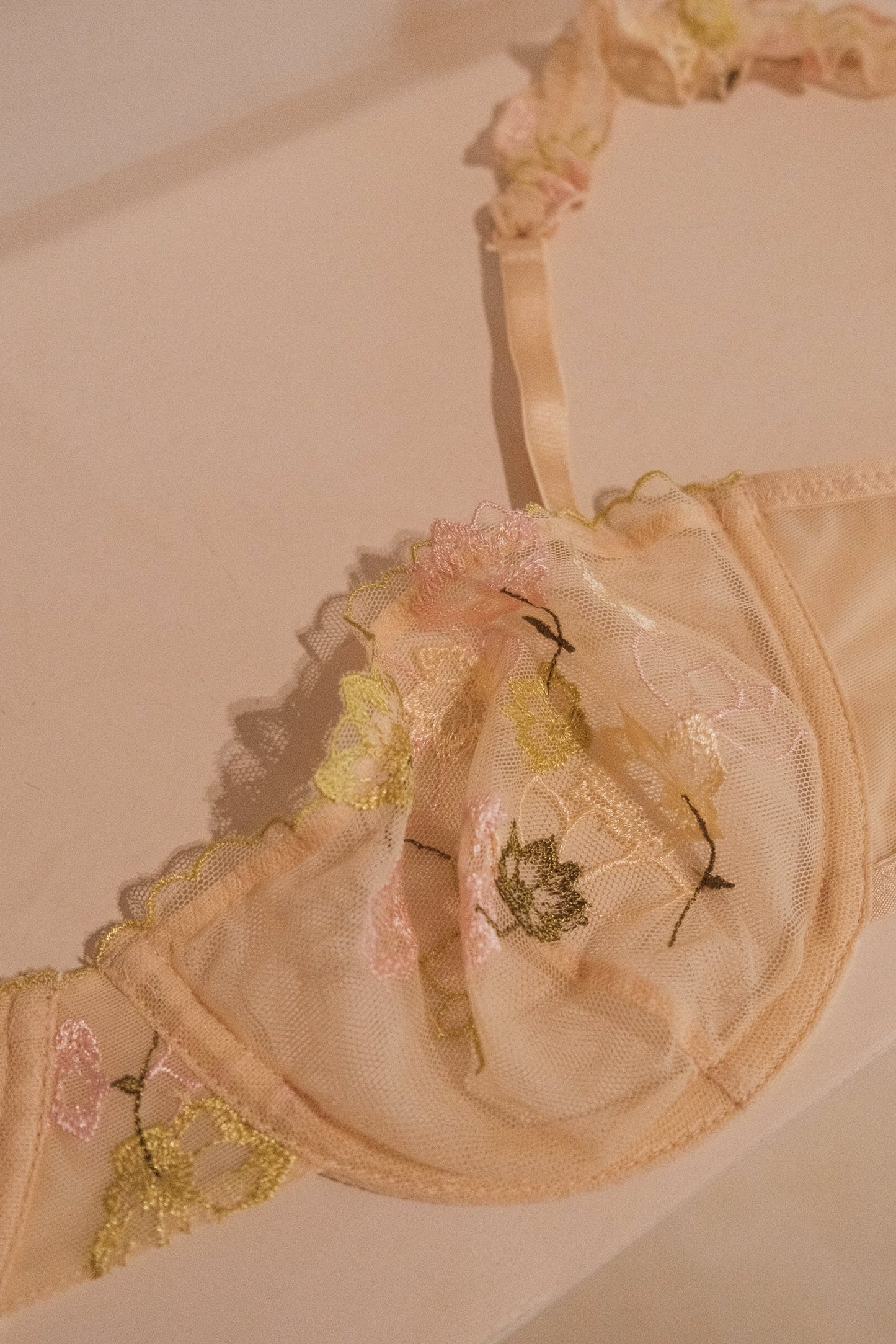 Nora Lace Bra - Nude Floral