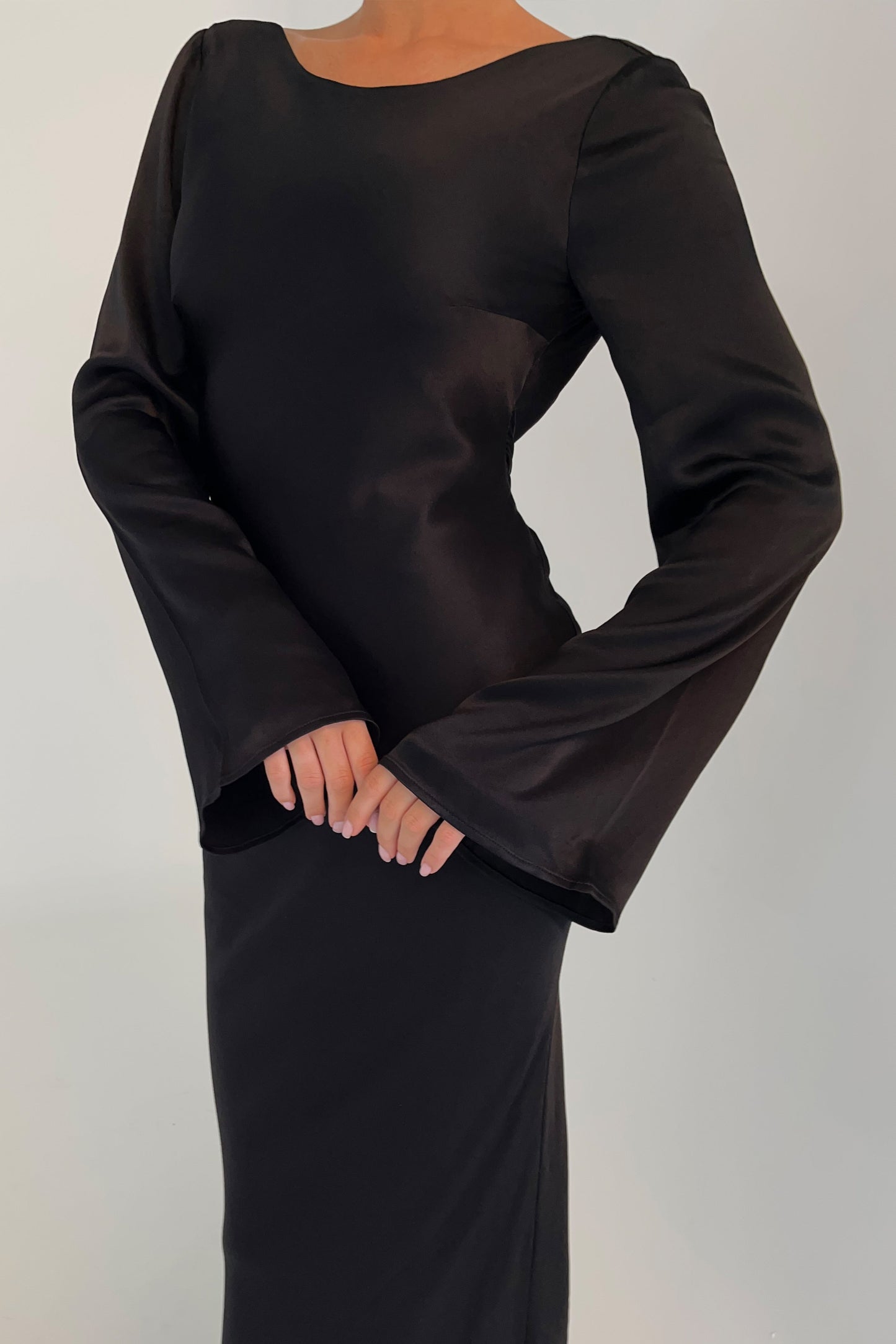 Fernanda Long Sleeve Maxi Dress - Black