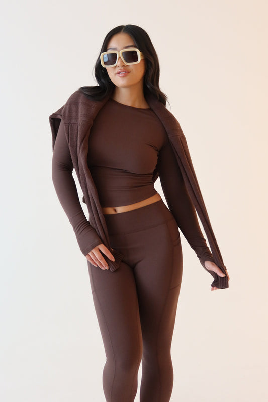 Venus Long Sleeve Top - Dark Chocolate