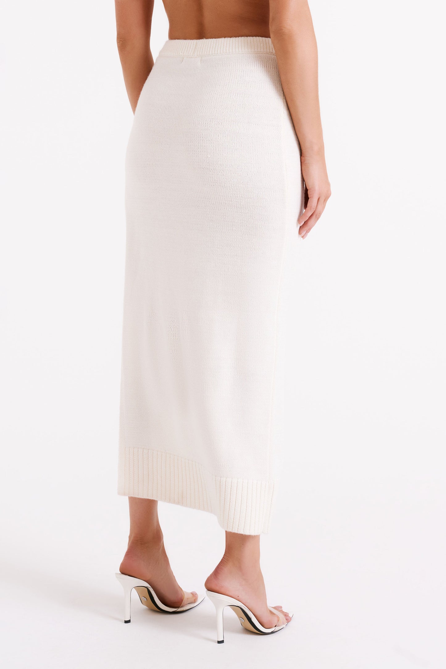 Brittany Knit Midi Skirt - Ivory