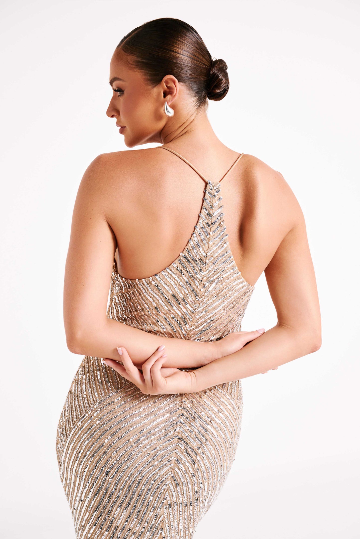 Tierra Sequin Maxi Dress - Silver